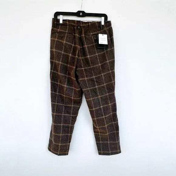 BROWN ASOS PLAID PANTS 32x30 - Picture 2 of 4